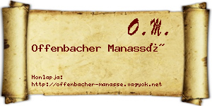 Offenbacher Manassé névjegykártya